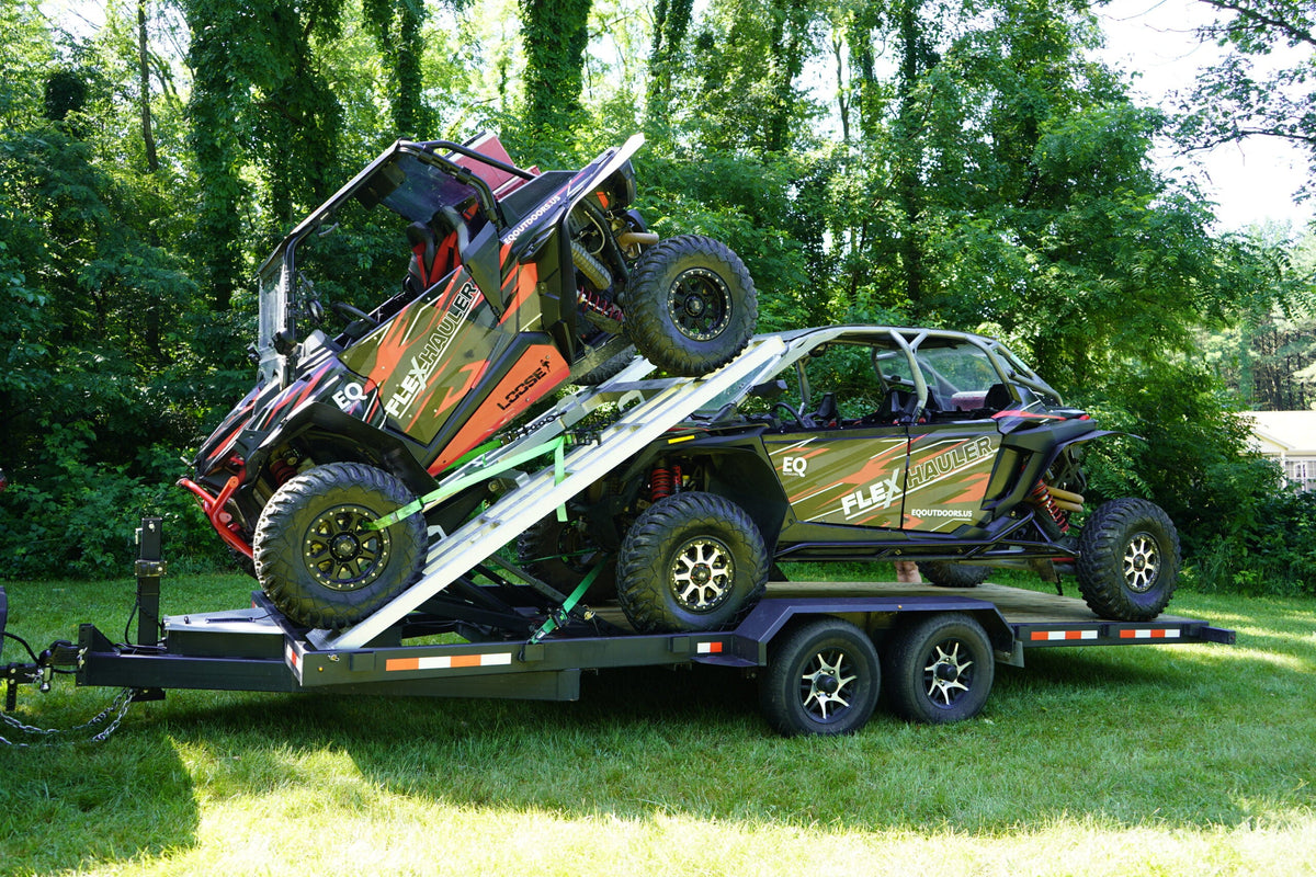 Haul two side-by-sides++on one 20' trailer.